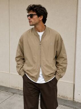 Northyard Men’s Khaki Lightweight Bomber Jacket Large NWT Casual Zip Coat